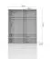 Armoire à portes battantes / armoire avec cadre Siumu 23, Couleur : Blanc / Blanc brillant - 226 x 187 x 60 cm (H x L x P)