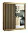 Armoire à portes coulissantes / Penderie Borgis 04C avec miroir, Couleur : Chêne Artisan / Noir mat - Dimensions : 200 x 180 x 62 cm (H x L x P)