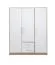 Chambre à coucher - Armoire, Couleur: Blanc / Chêne - Dimensions: 190 x 150 x 56 cm (H x L x P)