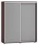 120 cm de large Armoire à portes coulissantes avec 2 portes | 5 casiers | tringle à vêtements | Couleur: Gris Abbildung