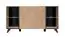Commode à six compartiments Nordkapp 08, couleur : Hickory Jackson / noir - dimensions : 82 x 160 x 40 cm (h x l x p), avec suffisamment d'espace de rangement