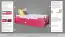 Lit enfant / lit enfant "Easy Premium Line" K1/1h avec 2ème couchette et 2 panneaux de recouvrement, 90 x 200 cm hêtre massif rose