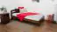 Lit simple / lit d'appoint en pin massif, couleur noyer A7, avec sommier à lattes - Dimensions : 90 x 200 cm