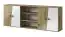 Extension d'armoire Sirte 17, Couleur : Chêne / Blanc / Noir brillant - Dimensions : 80 x 213 x 40 cm (H x L x P)