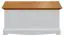 Coffre Gyronde 38, pin massif, Couleur : Blanc / chêne - 51 x 112 x 45 cm (H x L x P)