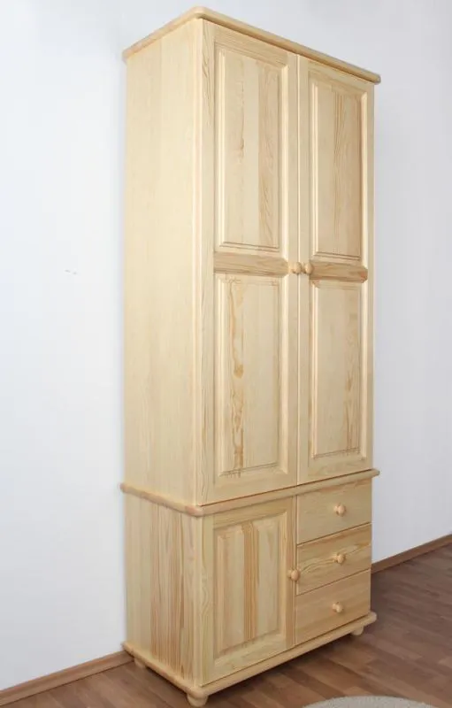 Armoire Pin Bois massif Naturel - Dimensions: 195 x 84 x 42 cm (H x L x P) Abbildung