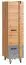 Bureau - Armoire étroite, Couleur: Chêne / Gris - Dimensions: 187 x 45 x 56 cm (H x L x P)