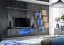 Elégant meuble-paroi Volleberg 16, couleur : gris / chêne Wotan - dimensions : 140 x 260 x 40 cm (h x l x p), avec éclairage LED bleu