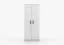 Armoire penderie Smolikas 70 | Blanc | 2 portes | Poignées bois violettes | 192 x 80 x 50 cm | 5 étagères | 1 tringle