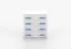 Commode 80 cm de large / 90 x 80 x 40 cm / Blanc / Smolikas 19 / 4 tiroirs spacieux / Poignées en bois bleues / Enfants / Jeunes 