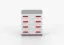 Commode Smolikas 13 | 80 cm de large | Blanc / Gris | 4 tiroirs spacieux | Poignées bois rouges | 90 x 80 x 40 cm | Enfant & Jeunesse