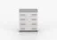 Commode Smolikas 15 | 80 cm large | Blanc & Gris | 4 tiroirs spacieux | Poignées bois brun | 90 x 80 x 40 cm
