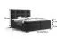 Lit simple avec rangement Pirin 46 beige | Espace de couchage 140 x 200 cm | Velours doux | 2 compartiments | Matelas Bonell H3