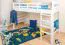 Lit d'enfant / Lit mezzanine "Easy Premium Line" K22/n, hêtre massif blanc - Surface de couchage : 90 x 200 cm