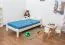 Lit pour enfants / lit pour jeunes en bois de pin massif laqué blanc A10, avec sommier à lattes - dimension 90 x 200 cm