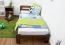 Lit simple / lit d'appoint en bois de pin massif, couleur noisette A5, avec sommier à lattes - Dimensions 90 x 200 cm