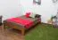 Lit simple / lit d'appoint en pin massif, couleur chêne A10, avec sommier à lattes - dimension 120 x 200 cm