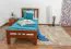 lit d'enfant / lit de jeune "Easy Premium Line" K8, hêtre massif laqué rouge cerisier - couchette : 90 x 200 cm