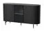 Ensemble salon Annelin 7 pièces noir | 2 buffets, vitrine LED, tables élégantes | Design moderne