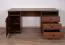Bureau Mojokerto 06, couleur : noyer / noir - dimensions : 77 x 160 x 60 cm (h x l x p)
