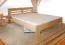 Lit enfant ou adolescent en hêtre massif naturel 114 | 140 x 200 cm | Design moderne | Inclus sommier