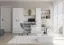 Armoire murale chambre enfant avec bureau | 300 x 52 x 196 cm | Blanc / Chêne | Grammasos 03 | 8 portes | 3 tiroirs | 19 niches