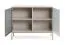 Commode noble avec porte en verre, en cachemire, 83 x 104 x 39 cm, avec 4 compartiments spacieux, éclairage LED inclus, Fonction push-to-open, 2 portes