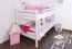 Bois massif Lit superposé pour enfants et adolescents | Dimension du matelas: 120 x 200 cm | Laqué Blanc | convertible en 2 lits simples | Qualité premium | Incl. Sommier à lattes déroulable Abbildung