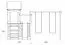 Tour de jeux S2A avec toboggan ondulé, balançoire double, balcon, bac à sable et rampe - Dimensions : 400 x 390 cm (l x p)