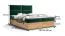 Lit Boxspring au design moderne Pilio 38, Couleur : Vert / Chêne Golden Craft - Surface de couchage : 160 x 200 cm (l x L)