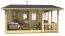 Abri de sauna Birnhorn avec plancher - Maison en madriers de 70 mm, Surface au sol : 23,4 m², Toit en bâtière