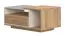 Table basse Gataivai 35 | Beige laqué brillant & noyer | 117 x 60 x 47 cm | Roulettes et tiroir pratique
