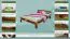 Lit d'enfant / lit de jeunesse en bois de pin massif, couleur noyer massif A5, avec sommier à lattes - Dimensions 140 x 200 cm