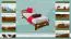 Lit d'enfant / lit de jeunesse en bois de pin massif couleur chêne A7, sommier à lattes inclus - Dimensions : 90 x 200 cm