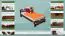 Lit d'enfant / lit de jeunesse en bois de pin massif, couleur noyer massif A7, avec sommier à lattes - Dimensions : 90 x 200 cm