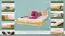 Lit double / lit d'appoint en bois de pin massif, naturel A24, sommier à lattes inclus - Dimensions 160 x 200 cm