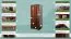 Armoire en bois de pin massif, couleur noyer 007 - Dimensions 190 x 80 x 60 cm (H x L x P)