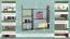 Étagère murale en pin massif | Finition noyer | 90 x 100 x 20 cm | 6 compartiments | Design moderne
