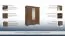Armoire à portes battantes / Penderie Sentis 24, Couleur : Brun foncé - 193 x 158 x 62 cm (h x l x p)