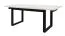 Table de salle à manger à ralonge Ourense 05, couleur : Marbre blanc / Noir - dimensions : 160-240 x 90 cm (l x p)