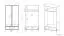 Armoire avec beaucoup d'espace de rangement Roanoke 01, Couleur : Blanc / Blanc brillant - Dimensions : 190 x 92 x 53 cm (h x l x p), avec 2 portes, 1 tiroir et 1 compartiment