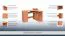 Bureau Rosario 47, couleur : aulne - 89 x 124 x 75 cm (H x L x P)