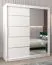 Armoire portes coulissantes Jan 04B avec miroir | Blanc mat | 200 x 180 x 62 cm | Design moderne