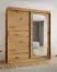 Armoire à portes coulissantes avec une porte miroir Signalkuppe 13, Couleur : Chêne Artisan, largeur 1,8 m, 10 compartiments, deux tringles à vêtements, pour chambre à coucher