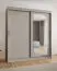 Armoire / Penderie à portes coulissantes Signalkuppe 16, Couleur : Cachemire, une porte miroir, largeur 1,8 m, 10 compartiments, deux tringles à vêtements