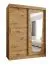 Armoire à portes coulissantes Aletschhorn 09, une porte miroir, Couleur : Chêne Artisan, largeur 1,5 m, cinq casiers, deux tringles à vêtements, armoire, rails en aluminium