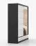 Armoire penderie à portes coulissantes avec miroir | Finition blanc brillant et noir | Lusatian 15 | 218 x 203 x 61 cm | 3 tiroirs | 12 compartiments