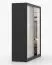 Armoire à portes coulissantes avec miroir Gorski 08 | 218 x 183 x 61 cm | Gris-Blanc/Noir | 2 portes, 6 compartiments, grand espace