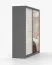 Armoire à portes coulissantes / Penderie avec miroir Blanc / Gris / Gorski 31 / 218 x 203 x 61 cm / 2 portes / 6 compartiments / Beaucoup d'espace de rangement / Bicolore