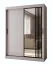 Armoire à portes coulissantes / Cachemire / 5 compartiments / 2 tringles / Détails modernes / 1 porte miroir / 150 x 62 x 200 cm / Penderie